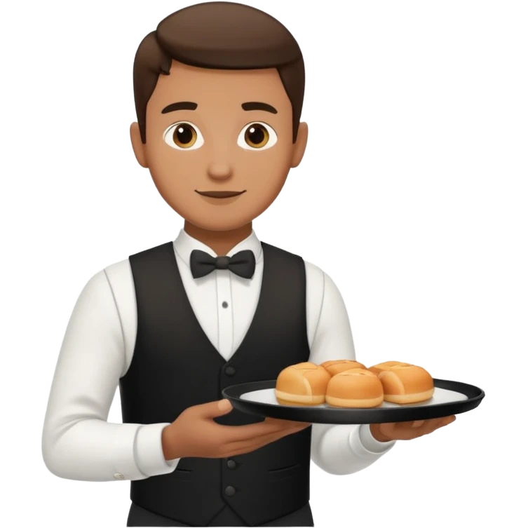 serveur avec un plateau dans la main emoji