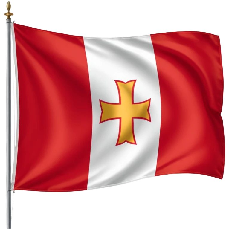 Apple iOS emoji style, drapeau savoyard, carré aux coins arrondis, fond rouge vif légèrement dégradé, croix blanche épaisse parfaitement centrée, rendu lisse et propre, léger effet glossy iOS, contraste élevé, design minimaliste, lisible en petite taille, fond transparent, haute résolution. emoji