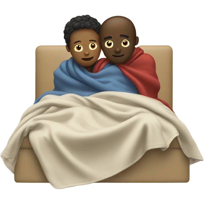 Fighting with blanket on bed emoji
