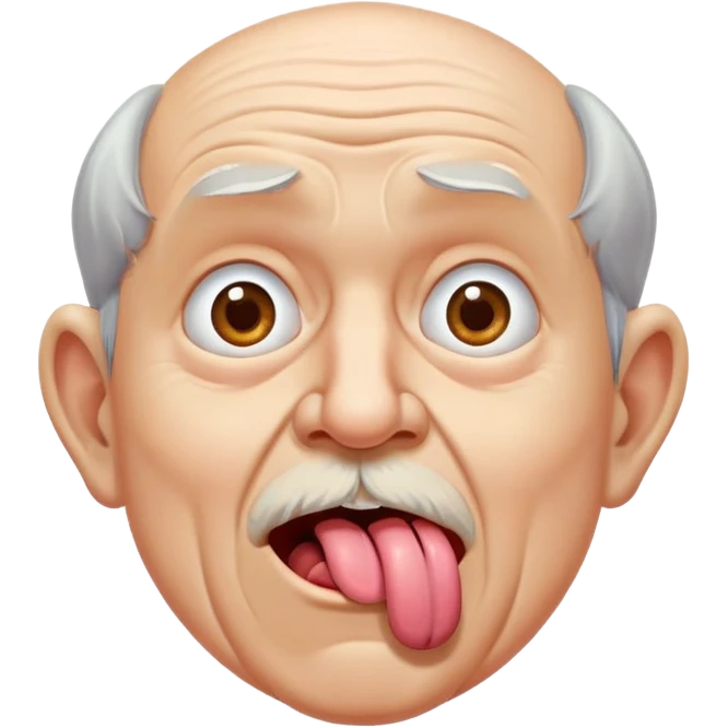 Old man sticking his tongue with his eyes up  emoji