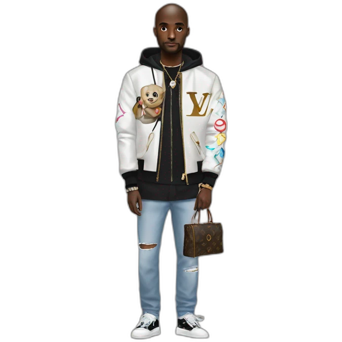 Virgil Abloh with louis Vuitton jacket emoji