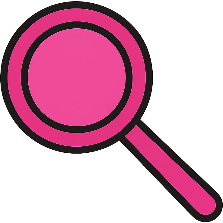 pink magnifying glass icon for job application tracker emoji