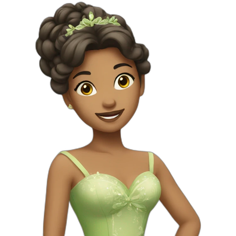 Tiana with dress emoji