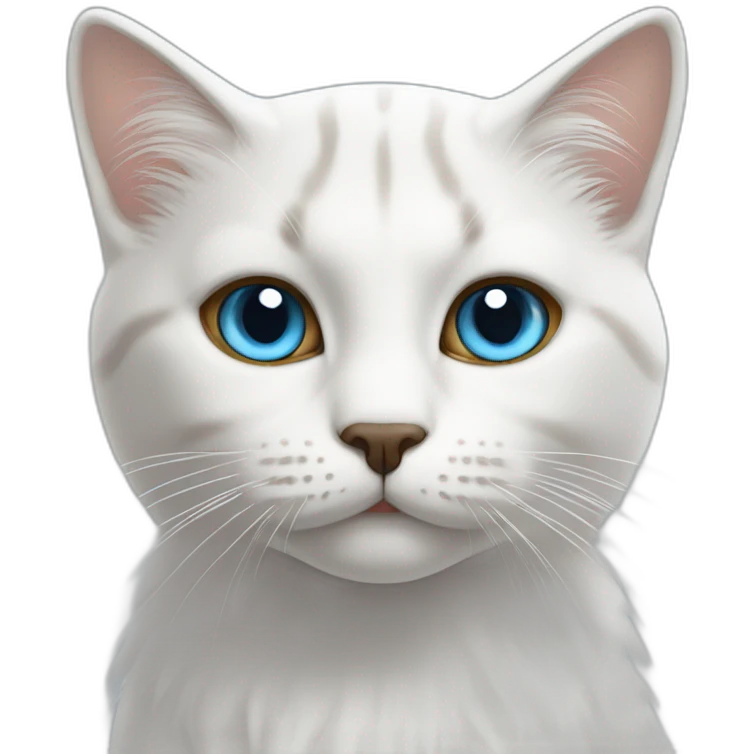 gato blanco con franjas marrones ojos azul emoji