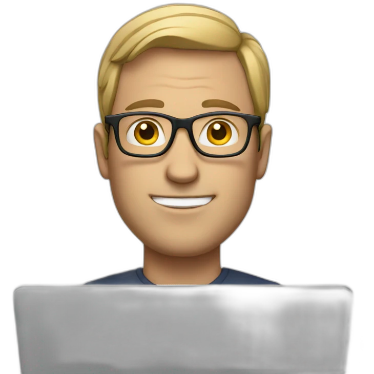 white man with glasses and laptop emoji