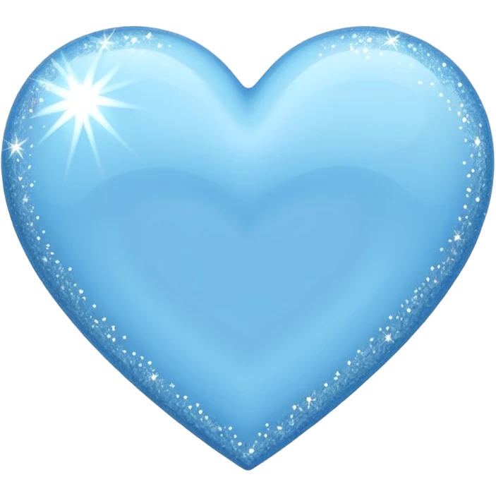 light sky blue heart with blingbling effect emoji