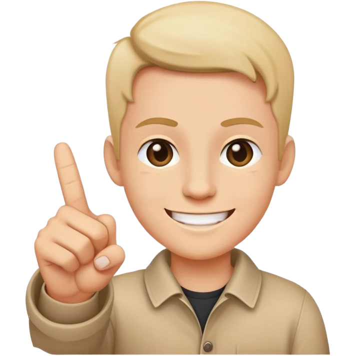 En person som pekar ful finger och ler emoji