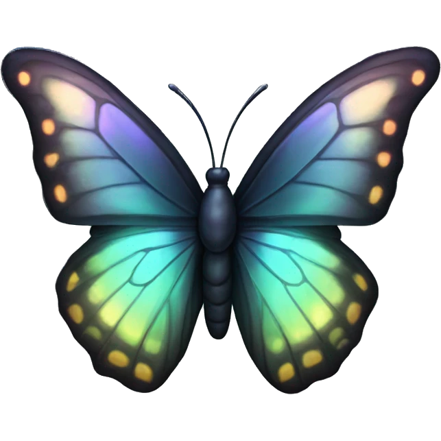 Dark iridescent butterfly glowing emoji