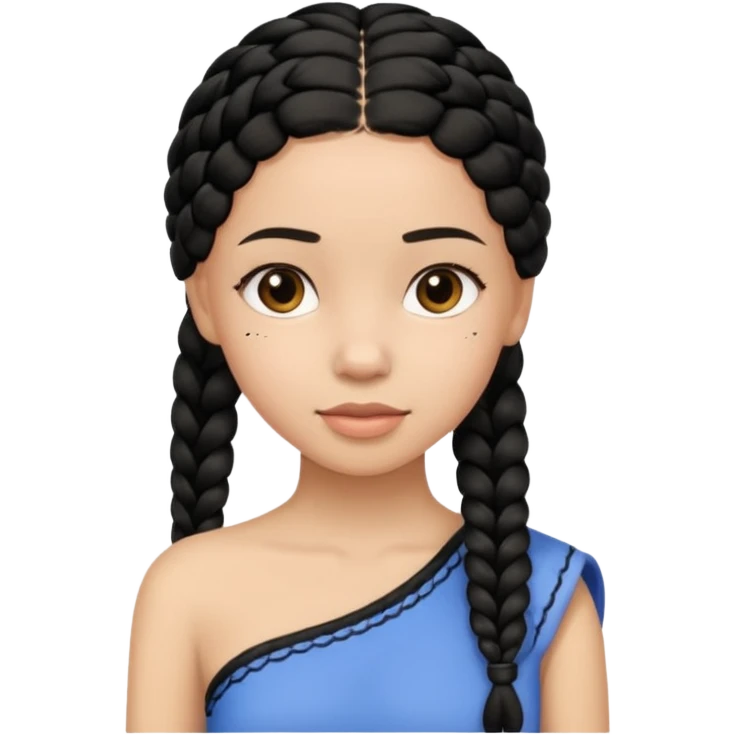 Girl with simple black braid  on one shoulder emoji