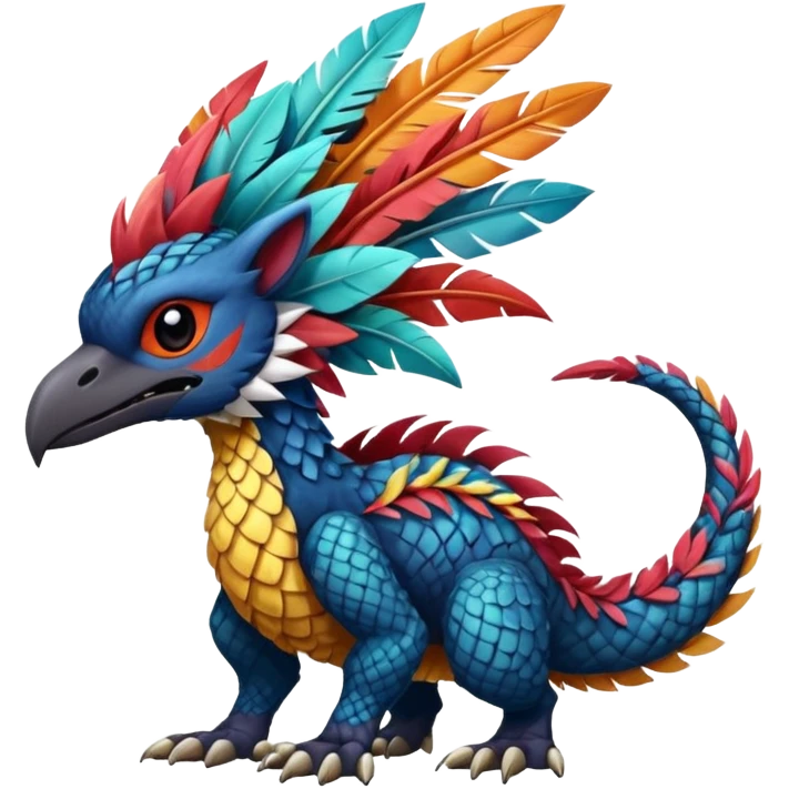  exotic colorful edgy cool cute tropical tribal feathery scaly furry Fakémon-Pokémon-Nargacuga-Vernid-creature emoji