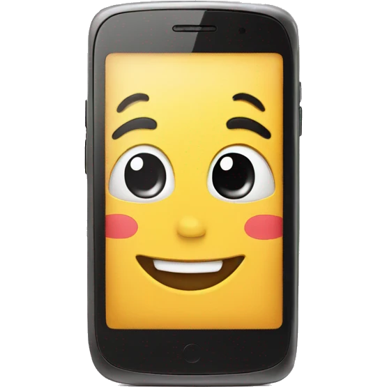 smartphone with the emotion of happiness emoji