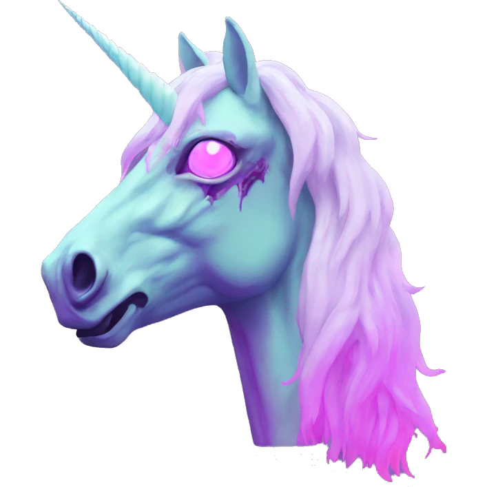 Vaporwave zombie unicorn  emoji