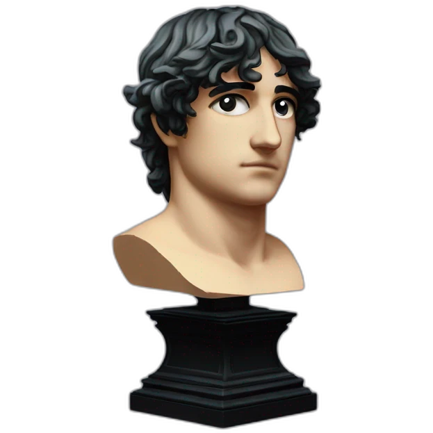 bust of antinous glitchart with an eyepatch emoji