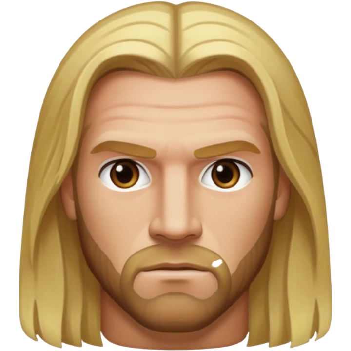 Triple H with hazel eyes, long blonde hair emoji
