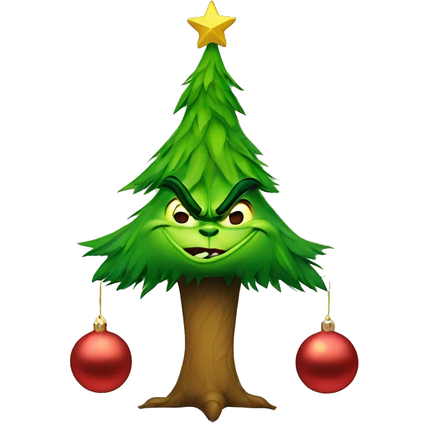 Christmas tree and the grinch  emoji