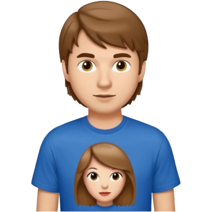 Brown haired man wearing a Taylor swift shirt  emoji