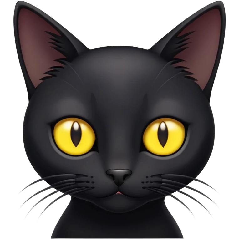 skinny black cat with yellow eyes emoji