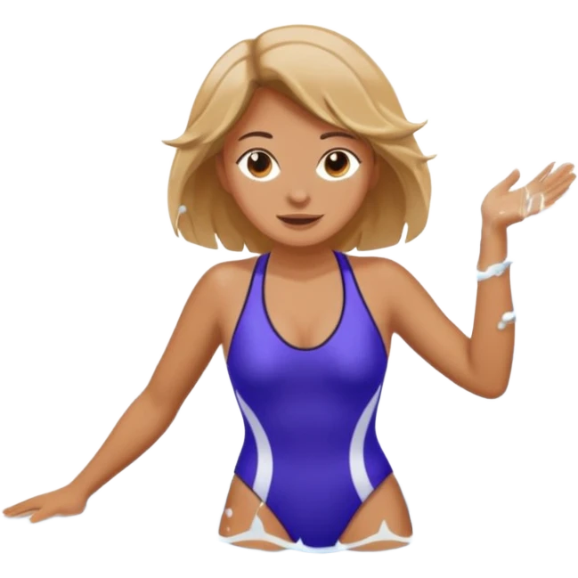 water sports woman along with water emoji