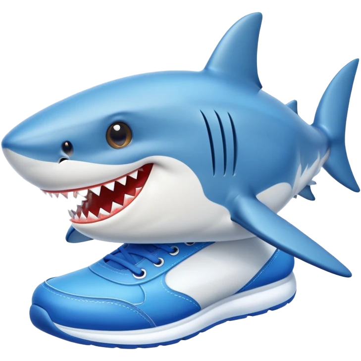 Shark with blue shoes  emoji