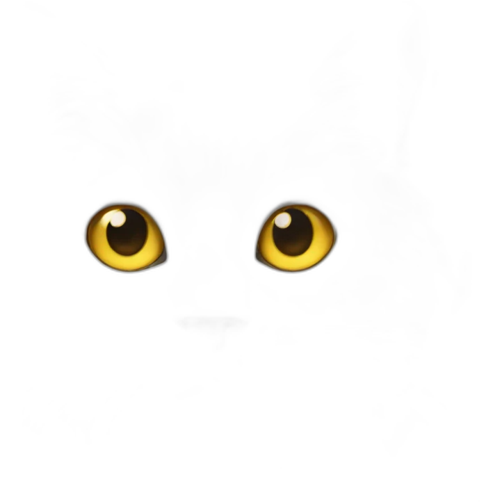 White cat with yellow eyes with long hair emoji