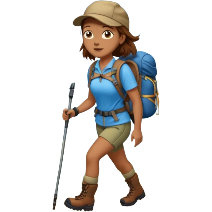 woman hiking  brown hair emoji