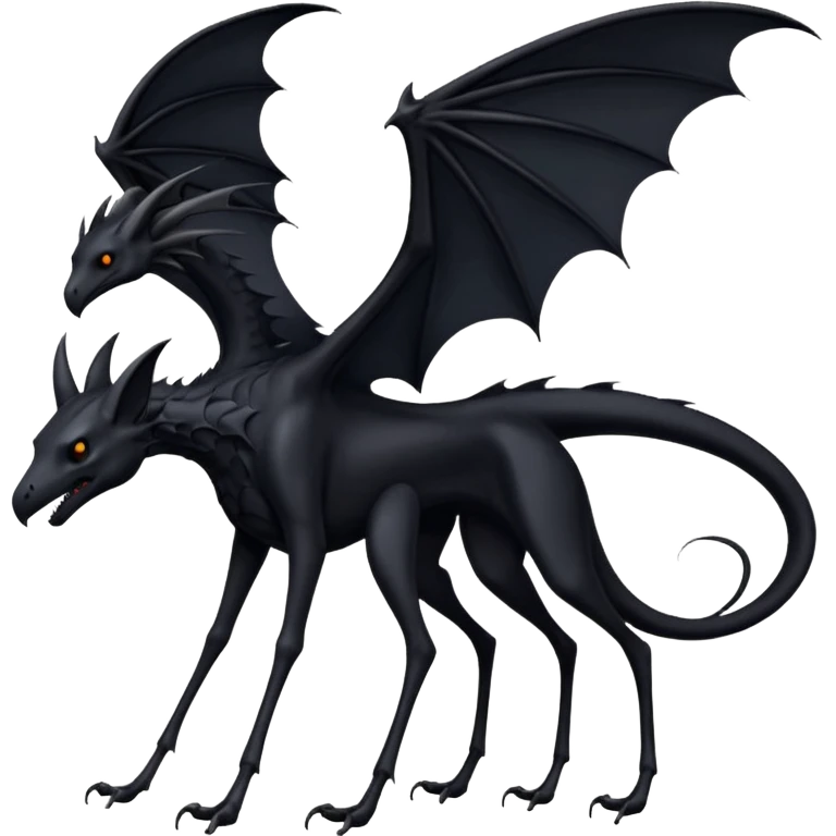 thestral: Winged horses visible only to those who have witnessed death and understand its significance. Can u make it thinner? Like an achal tekkine? Long legs, wings like from a bat emoji