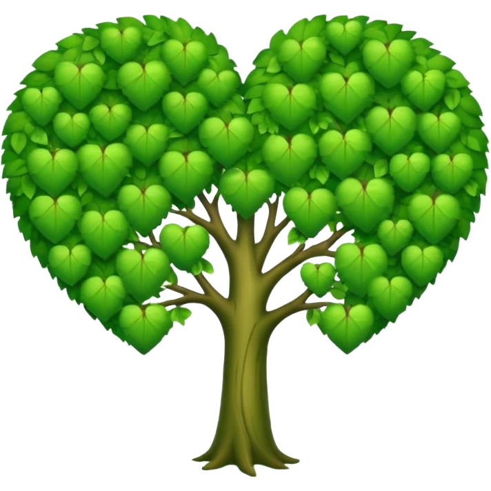 Green tree love heart emoji