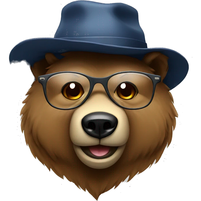 bear with hat and glasses emoji