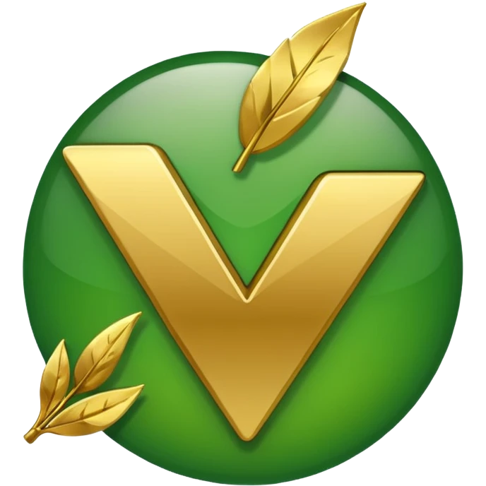 check mark with golden and green colours emoji