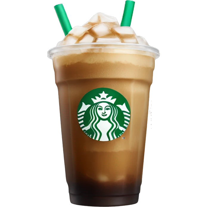 Starbuck ice coffee with ice cubes emoji