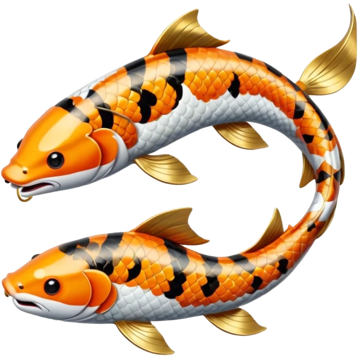 Exotic Tropical Floral Swirl-Patterned Tribal Pretty Asian ornate painted Japanese aesthetic beautiful shiny pretty glossy smooth elegant Koi-Fish-Kitsune-Yokai-animal-creature with tiger stripes on it, with 4 legs emoji