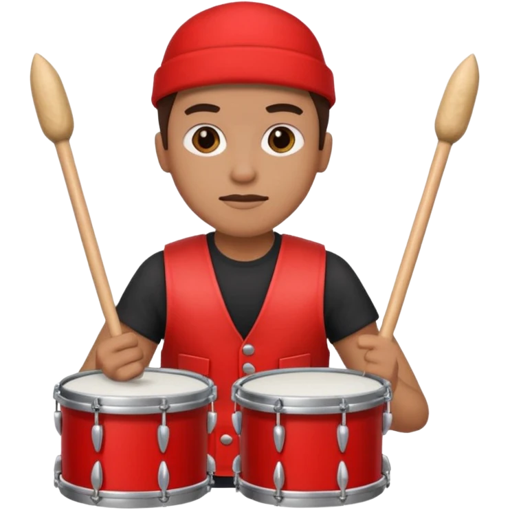 Drummer + red vest. emoji