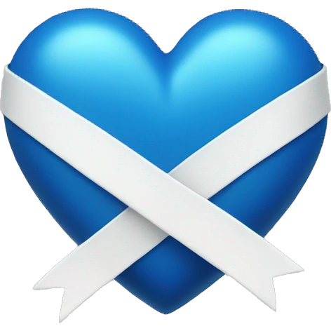 blue heart with white ribbon emoji