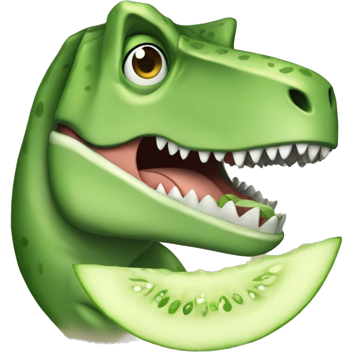 T-Rex relaxing with sliced cucumbers over its eyes emoji