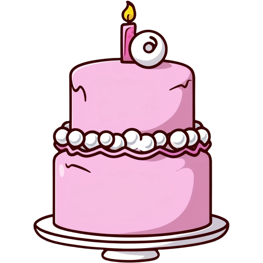 pink cake decorated with pearls emoji
