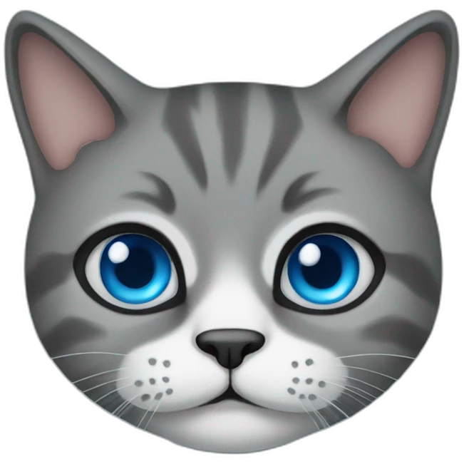 Cat with blue eyes and moustache emoji
