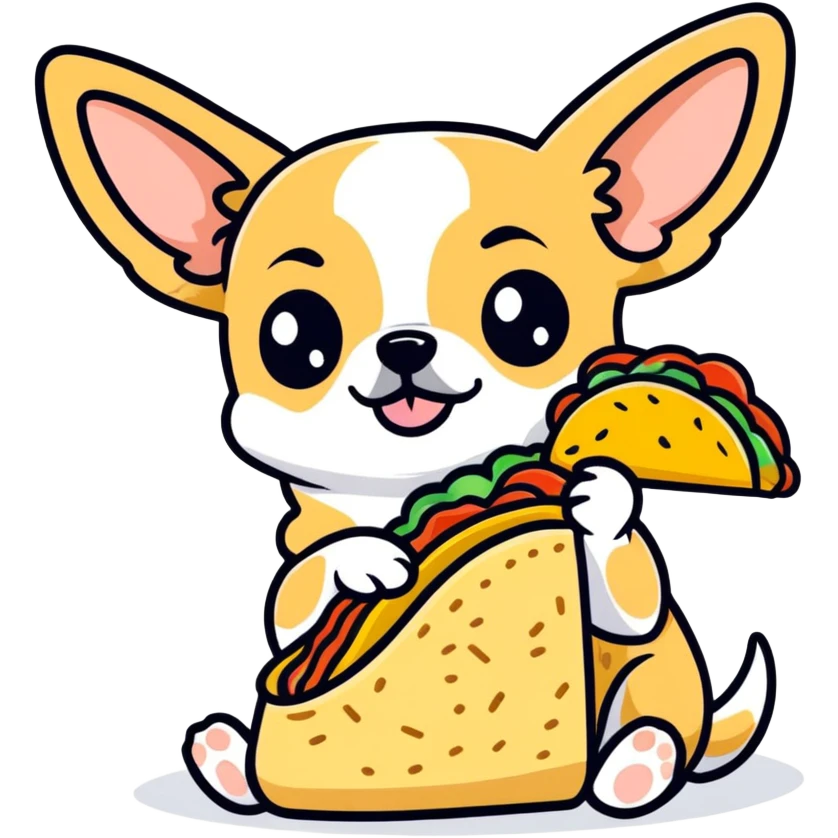 Chihuahua eating a taco  emoji
