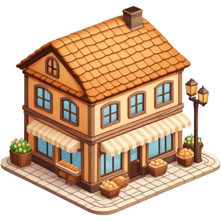 Isometric bakery house emoji