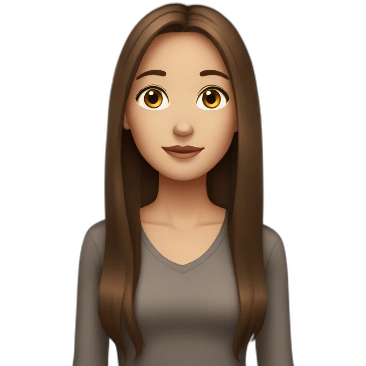 Tall girl with Brown long Hair and Brown eyes emoji