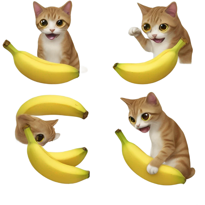 Cat eating a banana  emoji