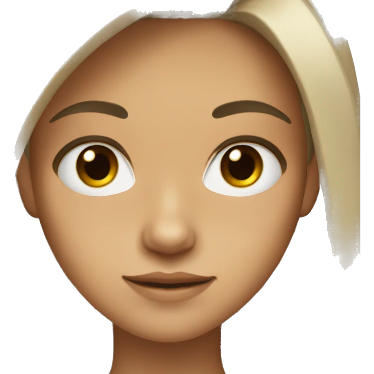 Girl with black long hair brown eyes and tan emoji