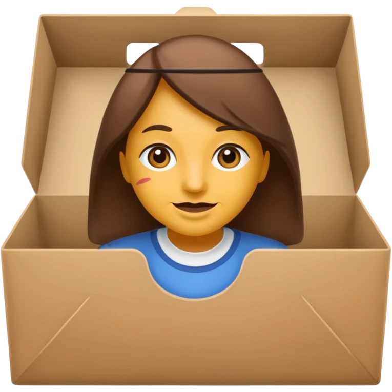 ein brauner karton aus dem frauenbinden rausschauen mit der beschriftung "musterset" emoji