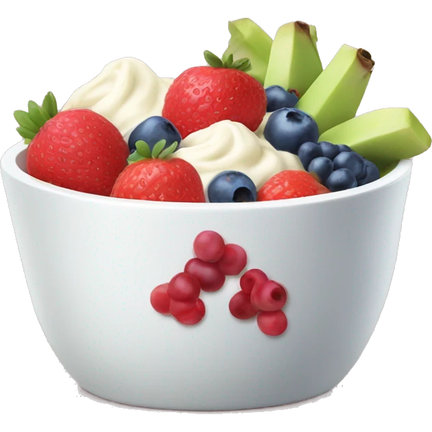 Youhgurt bowl with fruits emoji