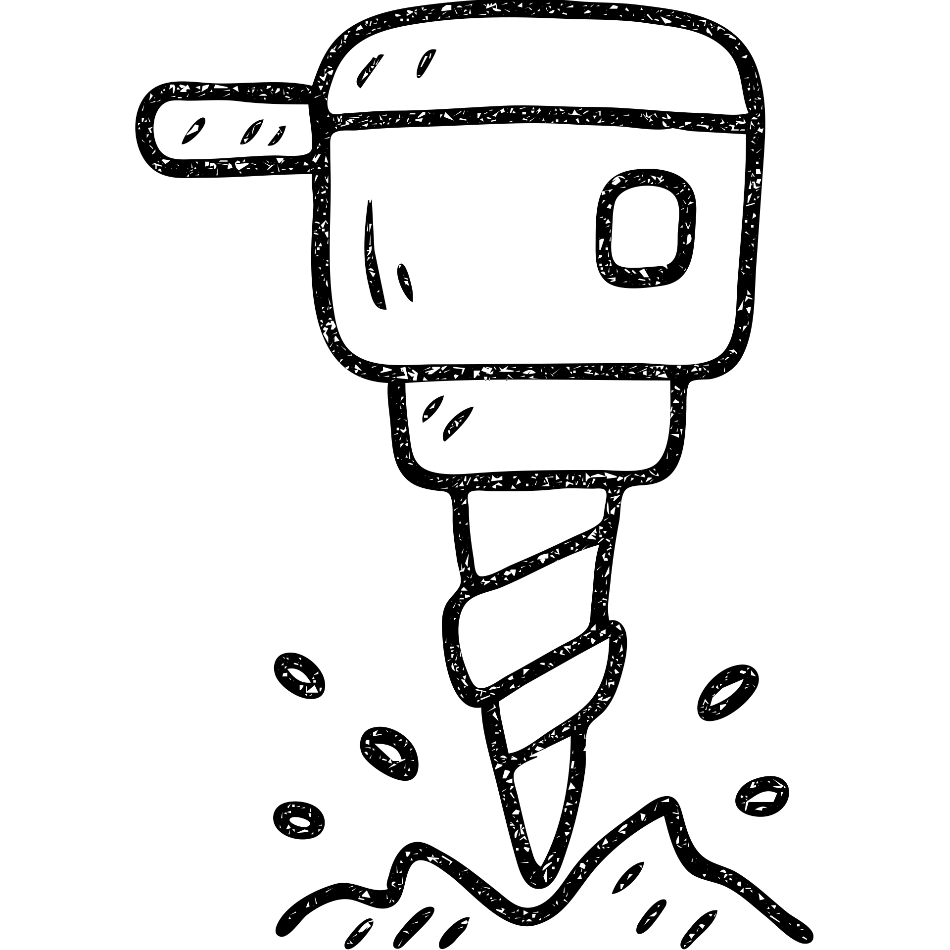 hand-drawn outlined mining drill icon emoji