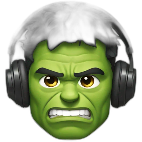 Hulk with headphones  emoji