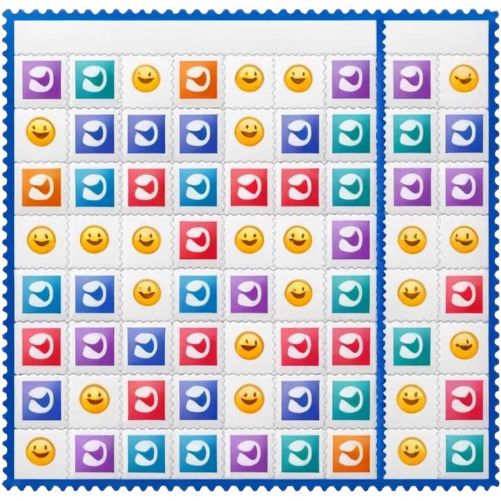 postage stamp sheet in postal service  emoji