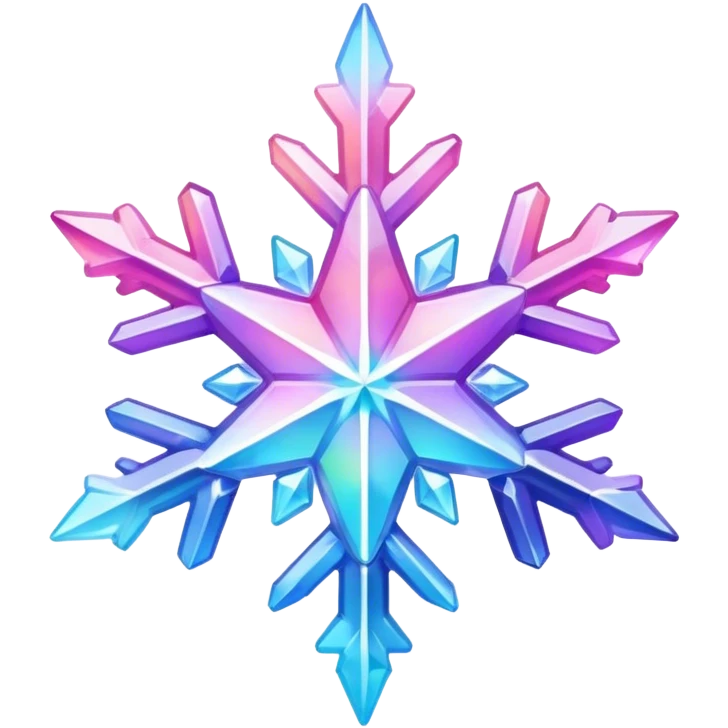Gradient iridescent Pastel rainbow Pink violet blue crystal star snowflake  emoji