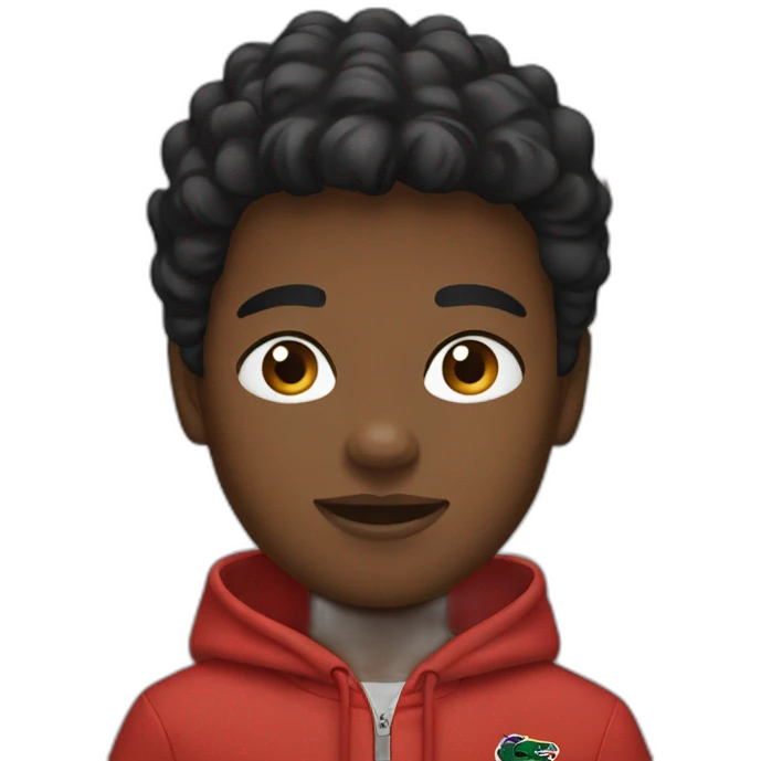 Black boy using lacoste hoodie emoji