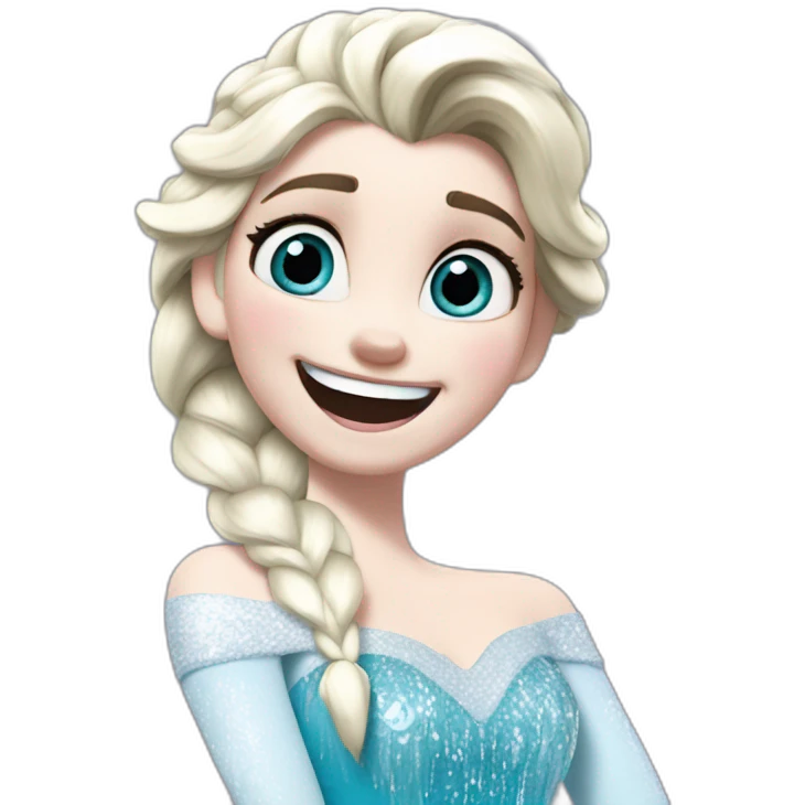 frozen elsa laugh emoji