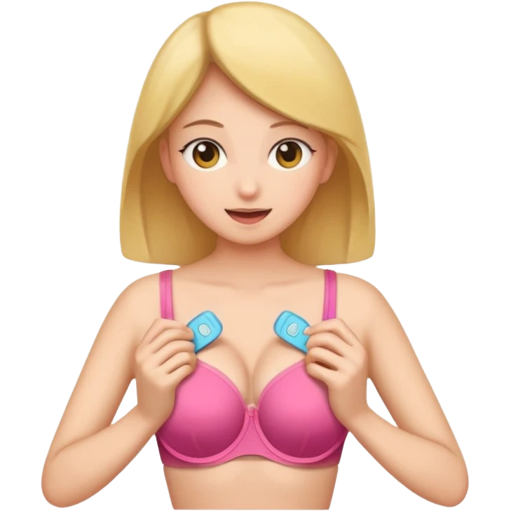 A girl opening bra emoji